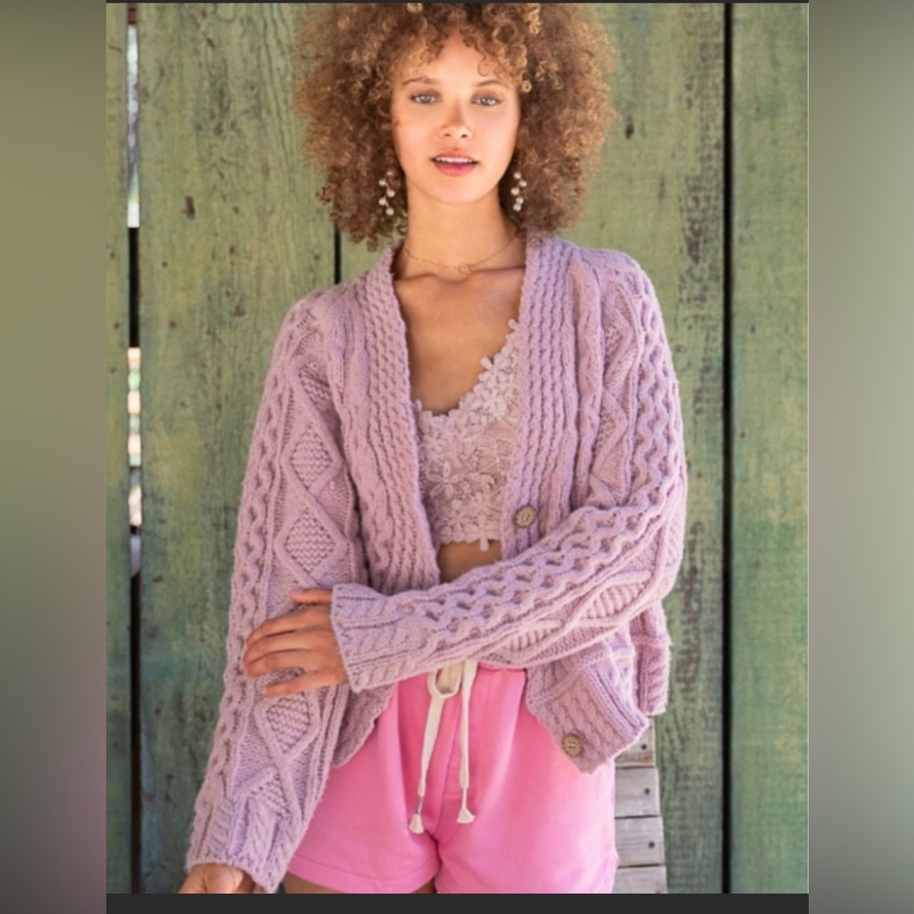POL Cable Knit Cardigan Sweater